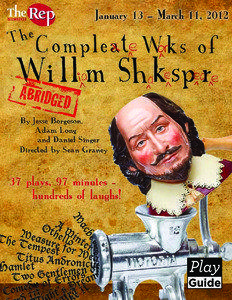 THE COMPLETE WORKS OF WILLIAM SHAKESPEARE (ABRIDGED) PLAY GUIDE