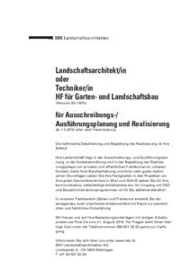 Landschaftsarchitekt/in oder Techniker/in HF für Garten- und Landschaftsbau (Pensum%)