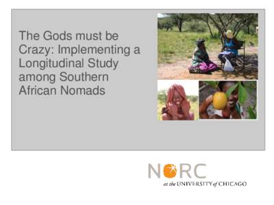 The Gods must be Crazy: Implementing a Longitudinal Study among Southern African Nomads