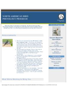 N.A. Bird Phenology Program E-Newlsetter April 2010