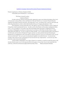 Southern Campaign American Revolution Pension Statements & Rosters Pension Application of Thomas Banister S21060 Transcribed and annotated by C. Leon Harris The State of South Carolina Anderson District On this sixth day