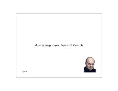 Software / TeX / Metafont / Exclamation mark / Donald Knuth / Typography / Application software