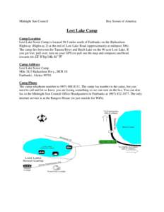 Midnight Sun Council  Boy Scouts of America Lost Lake Camp Camp Location