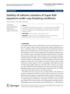 Stability of solitonic solutions of Super KdV equations under susy breaking conditions