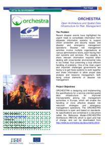Fact Sheet ICT for the ENVIRONMENT ORCHESTRA Open Architecture and Spatial Data Infrastructure for Risk Management