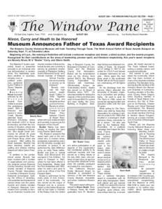 AUGUST 24, 2004 THE BULLETIN Page 5  AUGUST 2004 ~ THE WINDOW PANE PULLOUT SECTION ~ PAGE 1 The Window Pane