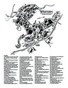 LEGEND (1) H.F. Robinson Administration Building– Admissions, Mountain Heritage Center (2) Fine and Performing Arts Complex– Art Galleries	 (3) Outreach Center Gymnasium–Volleyball, Track, Soccer Offices