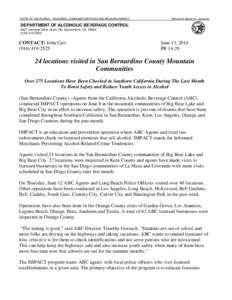 Microsoft Word - PR[removed]San Bernardino and Southern California IMPACT Inspections News Release[removed]