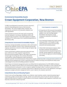 FACT SHEET Office of Compliance Assistance and Pollution Prevention January 2009 Environmental Stewardship Awards