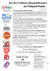 Sur les Yvelines démantèlement de l’Hôpital Public ! ► Il est grand temps de réagir !