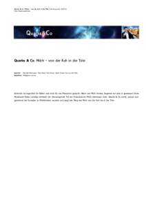 Quarks & Co | Milch – von der Kuh in die Tüte | Sendung vom[removed]http://www.quarks.de