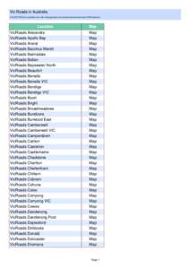 Vic Roads in Australia This GPS POI file is available here: http://www.gps-data-team.info/poi/australia/automotive/VICRoads.html Location VicRoads Alexandra VicRoads Apollo Bay