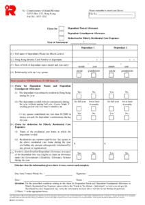 Form - ir687, DPA claim, incomplete information in CTR  Please remember to insert your file no: To: Commissioner of Inland Revenue G.P.O. Box 132, Hong Kong.