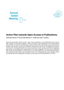 OOAAction Plan Draft Version, [removed]Action Plan towards Open Access to Publications endorsed during the 2  nd