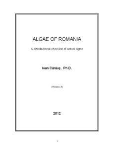 ALGAE OF ROMANIA A distributional checklist of actual algae