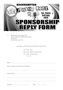 Rocky Jnr Beef 2014 Sponsorship Reply Form.indd