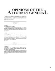 OPINIONS OF THE ATTORNEY GENERAL The full text of an informal or formal opinion of the Attorney General may be obtained by writing to the Office of Legal Records, Department of Law, State Capitol, Albany, NY[removed]Pleas