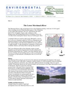 R&L[removed]The Lower Merrimack River The Merrimack River is the second largest river in New England, draining a total area of 5,014 square