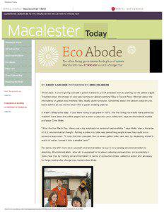 Macalester Today  CLASSNOTES SUBSCRIBE TO THE MAGAZINE WRITE A LETTER TO THE EDITOR
