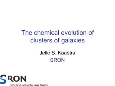 The chemical evolution of clusters of galaxies Jelle S. Kaastra SRON  Importance clusters of galaxies for