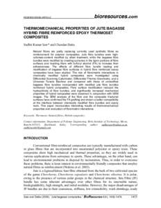 PEER-REVIEWED ARTICLE  bioresources.com THERMOMECHANICAL PROPERTIES OF JUTE/BAGASSE HYBRID FIBRE REINFORCED EPOXY THERMOSET