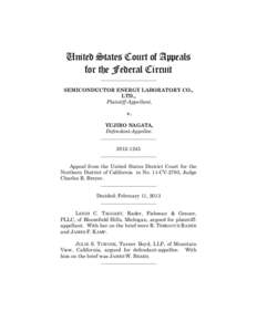 United States Court of Appeals for the Federal Circuit ______________________ SEMICONDUCTOR ENERGY LABORATORY CO., LTD.,