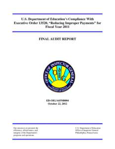 Audit A03M0004 -U.S. Department of Education’s Compliance With Executive Order 13520, 