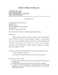 Henderson Ridge Consulting, Inc[removed]Meadow Brook Court Cumming, Georgia[removed]office: ([removed]fax: ([removed]E-mail: [removed]