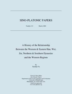 SINO-PLATONIC PAPERS Number 131