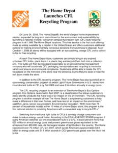 CFL Recycling Program Revised