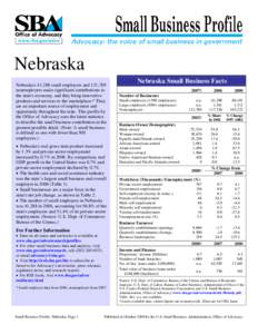 U.S. Small Business Administration - Small Business State and Territory Profiles, Nebraska[removed]