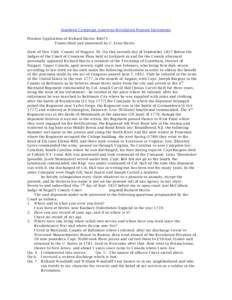 Southern Campaign American Revolution Pension Statements Pension Application of Richard Harris: R4671 Transcribed and annotated by C. Leon Harris State of New York County of Niagara SS. On this seventh day of September 1