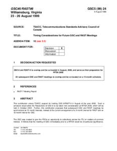 GSC#5/RAST#8 Williamsburg, Virginia[removed]August 1999 GSC5[removed]August 1999