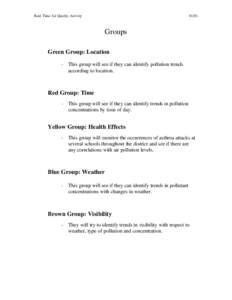 Real-Time Air Quality Activity[removed]Groups Green Group: Location