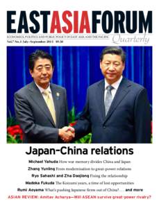 EASTASIAFORUM Economics, Politics and Public Policy in East Asia and the Pacific Vol.7 No.3 July–September 2015 $9.50  Quarterly