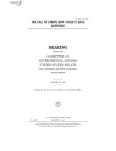 S. Hrg. 107–376  THE FALL OF ENRON: HOW COULD IT HAVE HAPPENED?  HEARING