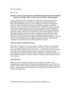 Microsoft Word - gel filtration press release lt.doc