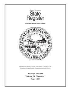 State of Minnesota  State Register Rules and Official Notices Edition