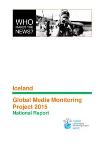 Iceland Global Media Monitoring Project 2015 National Report  Acknowledgements