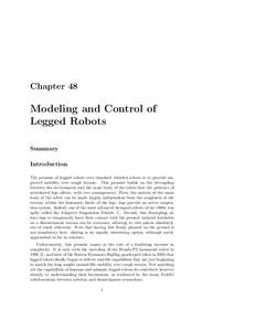 Chapter 48  Modeling and Control of Legged Robots Summary Introduction