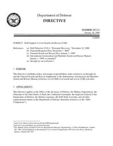 Department of Defense  DIRECTIVE NUMBER[removed]January 20, 2006 USD(P)