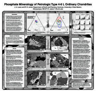 Phosphate Mineralogy of Petrologic Type 4-6 L Ordinary Chondrites J. A. Lewis and R. H. Jones, Department of Earth and Planetary Sciences, University of New Mexico, Albuquerque, NM 87131, [removed] Cl  Introductio