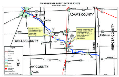 WABASH RIVER PUBLIC ACCESS POINTS Adams & Jay Counties Monroe Bluffton