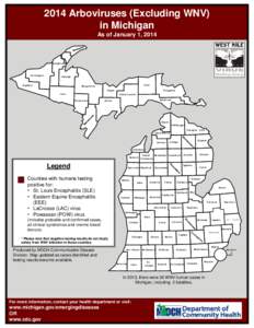 2014 Arboviruses (Excluding WNV) in Michigan As of January 1, 2014 Houghton