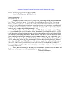 Southern Campaign American Revolution Pension Statements & Rosters Pension Application of George Bealor (Beeler) S22640 Transcribed and annotated by C. Leon Harris State of Pennsylvania } Somerset County Ss