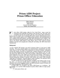 Prison / AIDS / Medicine / Hong Kong Aids Foundation / National Minority AIDS Council / Health / HIV/AIDS / Long Bay Correctional Centre