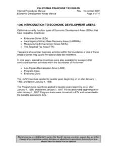 Economic Development Areas Manual