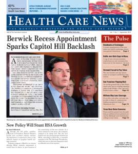 63%  of legislators read Health Care News  utah forges ahead
