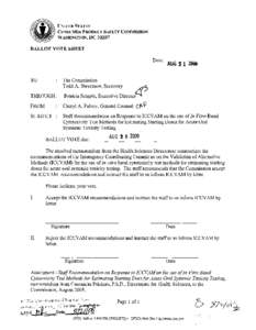 Staff Recommendation on Response to ICCVAM on the use of In Vitro Basal Cytotoxity Test Methods for Extimating Starting Doses for Acute Oral Systemic Toxicity Testing