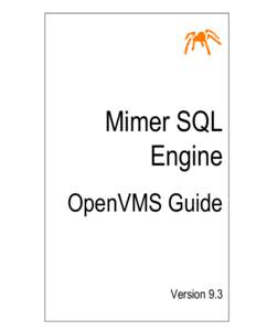 Mimer SQL Engine OpenVMS Guide Version 9.3